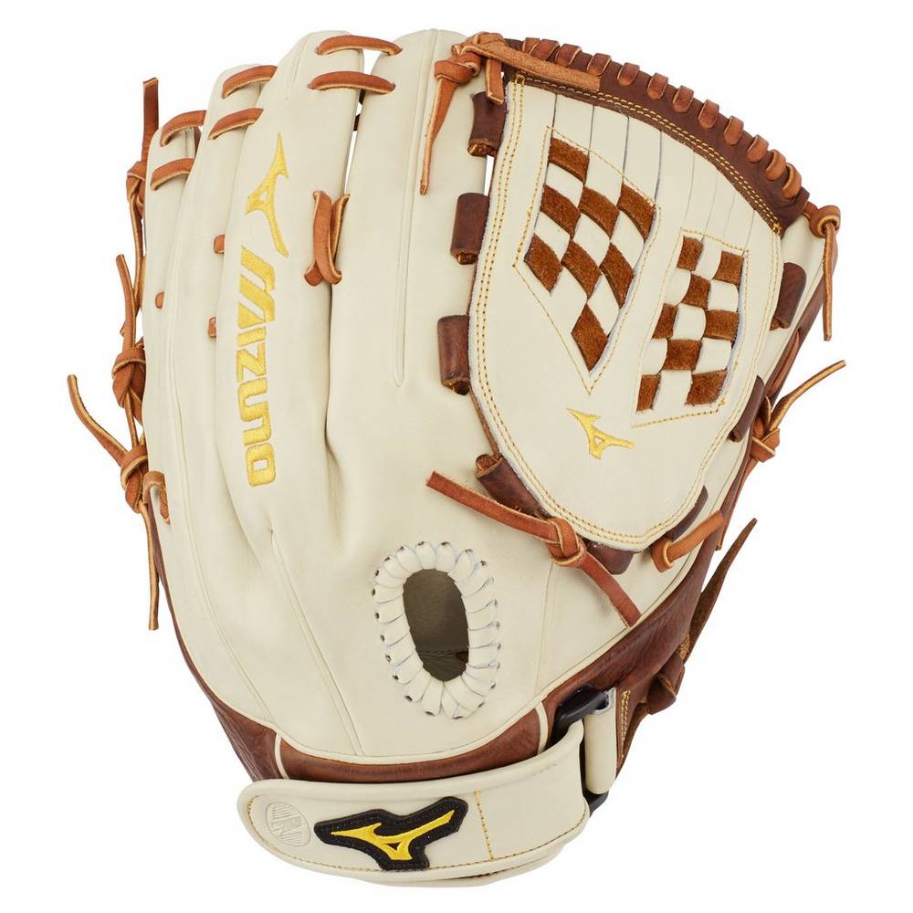 Luva Mizuno Softball Classic Series Fastpitch 13" - Mulher - Prateadas/Marrom - HQZYK4536